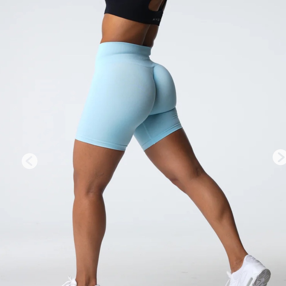 Pastel Blue Pro Seamless Shorts - NVGTN (navigation)